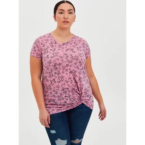 TORRID 3 Pink Mermaid Side Knot Tee